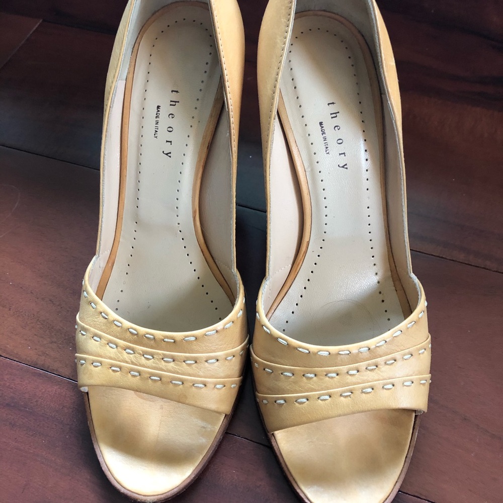 Beautiful Theory leather peep toe pumps Sz 7.5